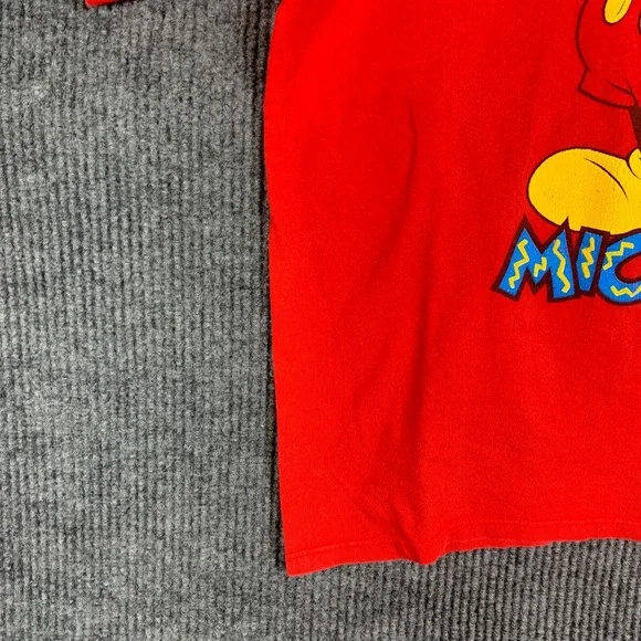 VTG Wellington‎ Apparel Mickey Mouse T Shirt Mens Large Red Disney Retro 90s USA - Picture 7 of 13